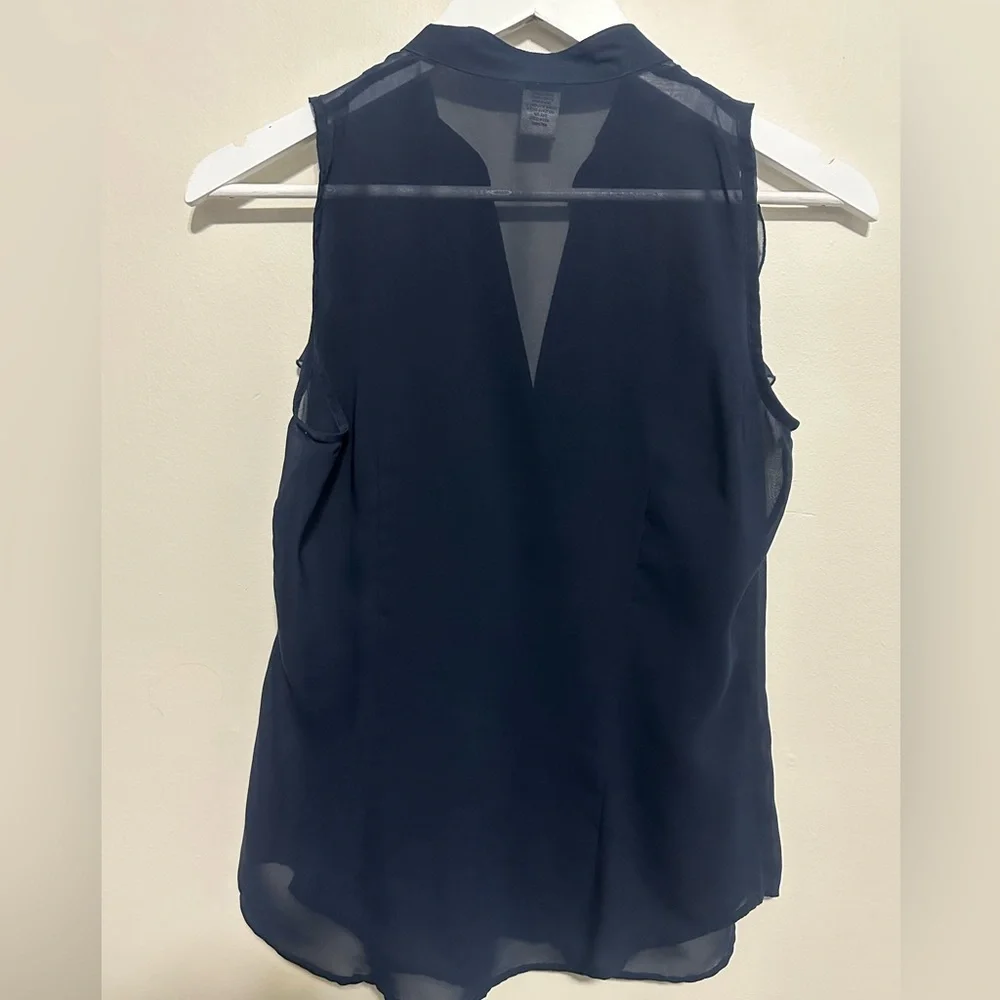 Cache Navy Ruffle Blouse - Picture 4 of 4